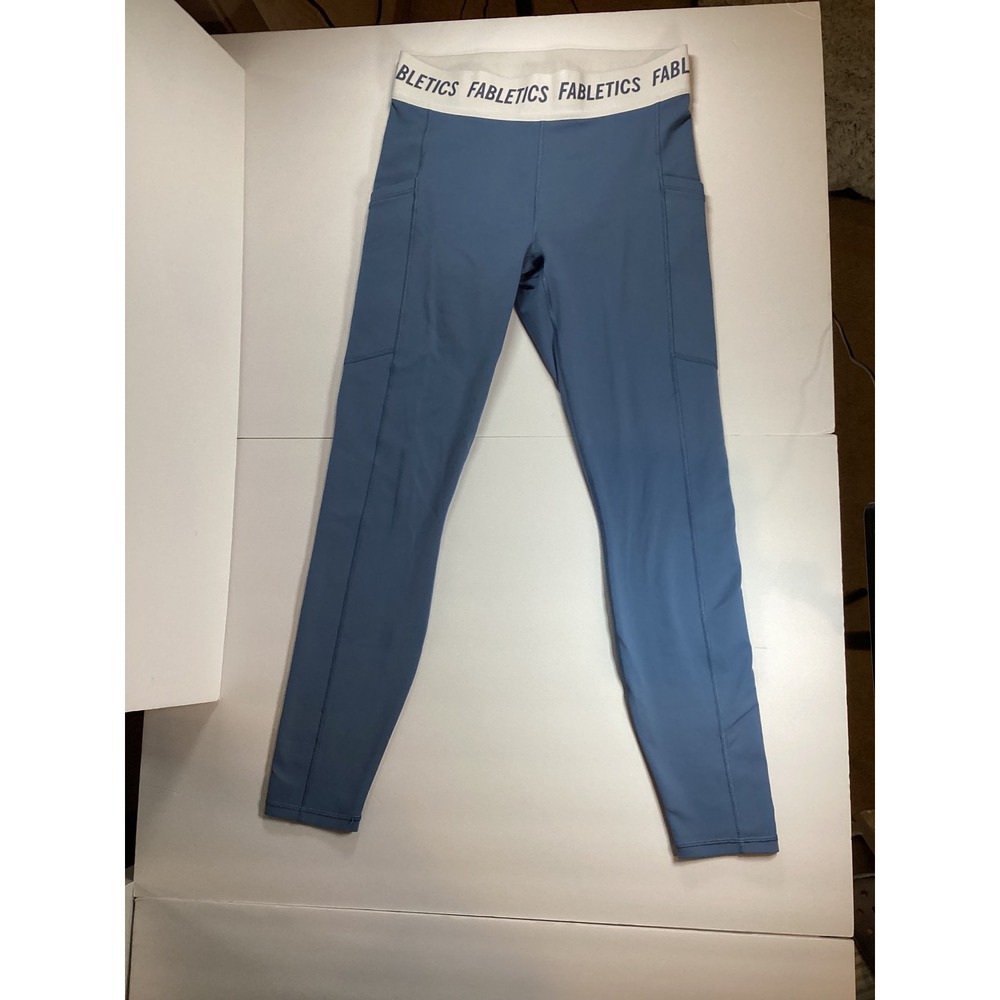 Fabletics High Waisted Logo Leggings Women's 14" Waist 26" Inseam Good Slate